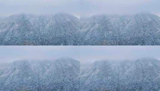 山林初冬雪景航拍延时高清在线视频素材下载