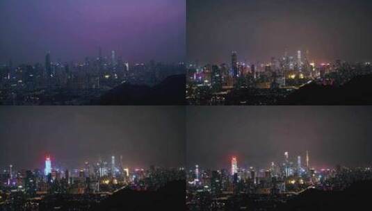 广州夜景延时日转夜天河区全景城市建筑灯光高清在线视频素材下载
