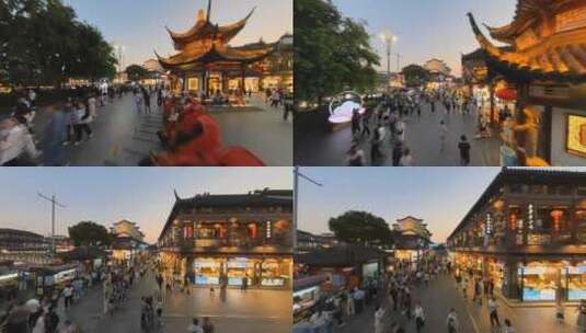 航拍第一视角穿越南京夫子庙古秦淮景区高清在线视频素材下载