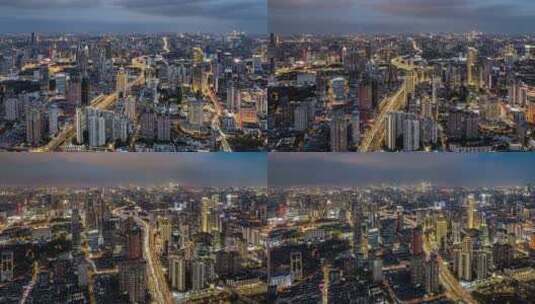 4K航拍上海南北高架夜景延时高清在线视频素材下载