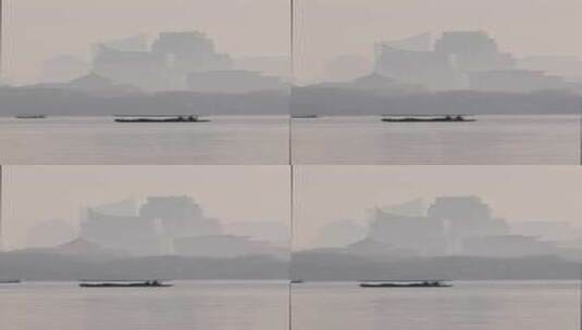 杭州清晨城市建筑西湖风光竖版高清在线视频素材下载