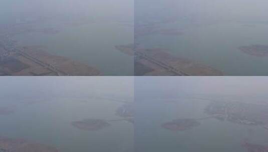 4K苏州无人机航拍盛泽湖高清在线视频素材下载