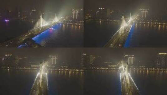 广州夜景航拍 广州塔珠江新城建筑风光高清在线视频素材下载