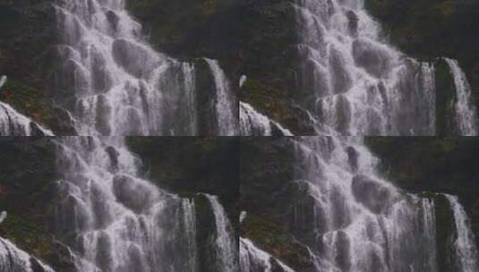 瀑布悬崖水流流水流下高清在线视频素材下载