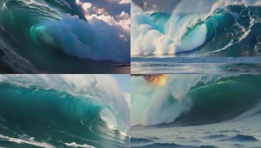 海洋巨浪海浪翻滚浪花波涛汹涌素材原创高清在线视频素材下载