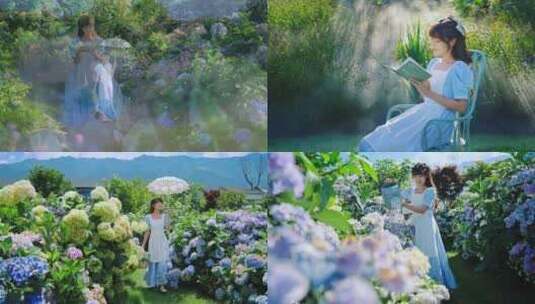 童话世界仙境美女花丛中翩翩起舞高清在线视频素材下载