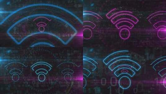 WiFi无线移动连接符号环数字概念高清在线视频素材下载