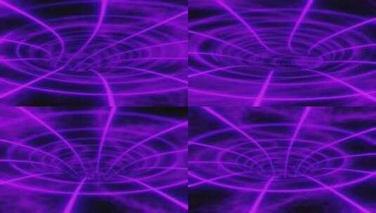 紫色动画循环与发光的灯光三维隧道背景高清在线视频素材下载