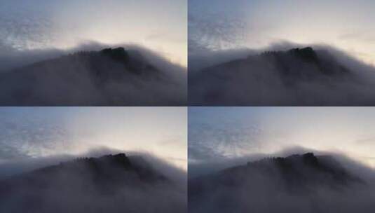 云雾缭绕的山峰高清在线视频素材下载
