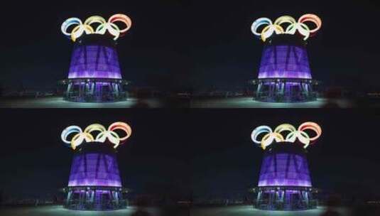 奥林匹克塔奥运五环高清在线视频素材下载