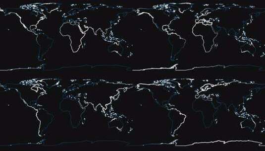 全球地图黑白动画高清在线视频素材下载