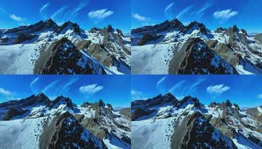 航拍壮观的雪山景色高清在线视频素材下载