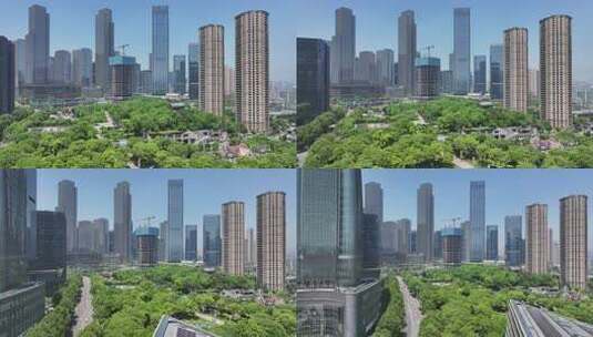 重庆江北嘴中央商务区江北城航拍高清在线视频素材下载
