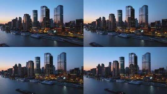 上海黄浦江畔城市蓝调高清在线视频素材下载
