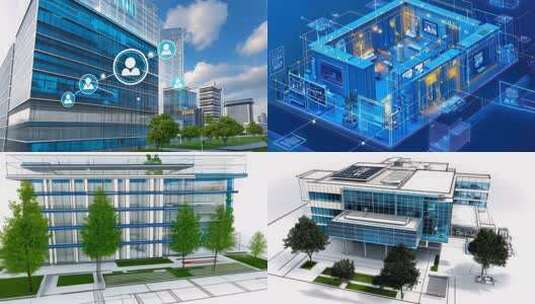 智能办公建筑科技 科技设施办公自动化数据高清在线视频素材下载