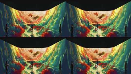 山海经-鸓鸟沉浸式空间效果高清在线视频素材下载