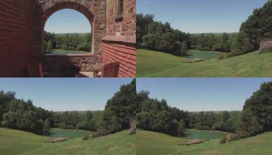 无人机拍摄砖拱的景观高清在线视频素材下载
