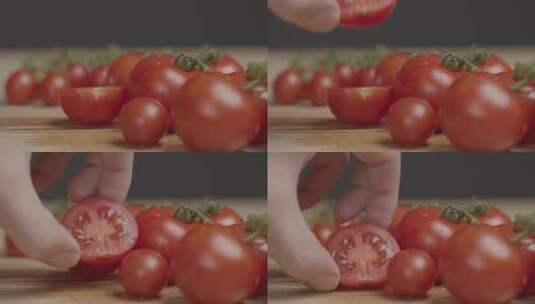 新鲜番茄的特写镜头高清在线视频素材下载