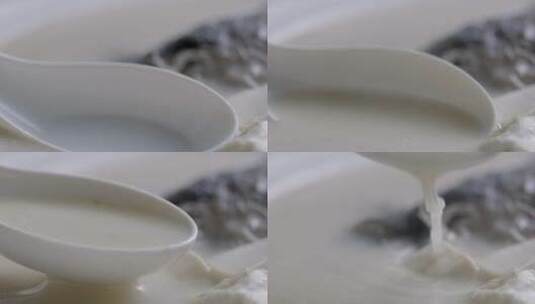 白色汤勺高清在线视频素材下载