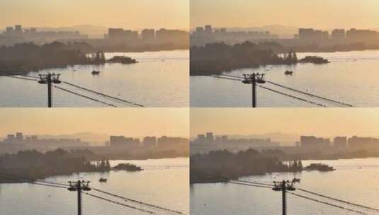 昆明海埂大坝唯美日出高清在线视频素材下载