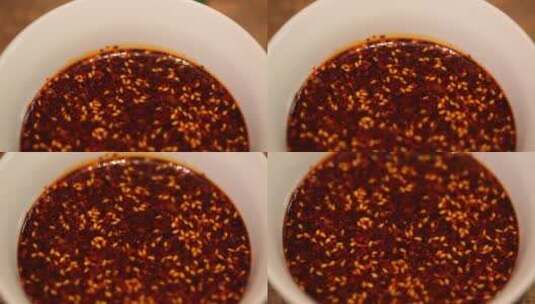 制作油泼辣子红油辣子蘸料高清在线视频素材下载
