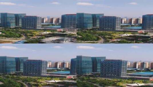 贵阳经济开发区高楼建筑竖屏航拍高清在线视频素材下载