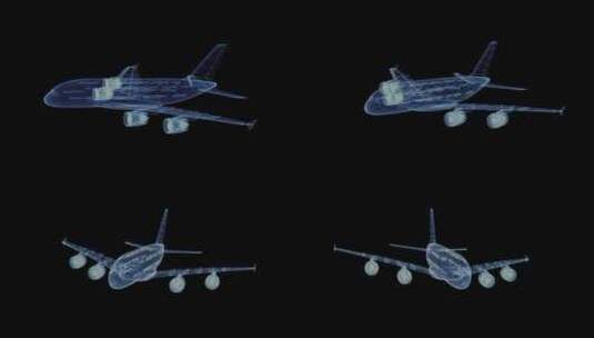 飞机 三维 科技线条 机场 战斗机 民航高清在线视频素材下载