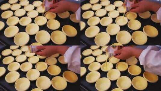 实拍蛋挞制作过程高清在线视频素材下载