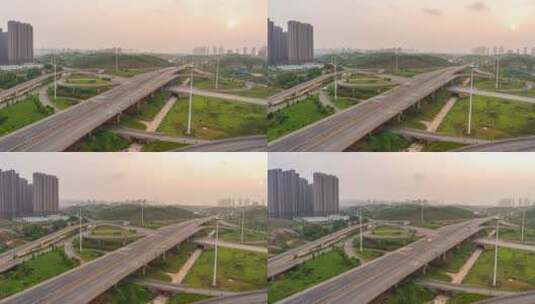 4k衡阳北二环立交桥日转夜延时摄影高清在线视频素材下载