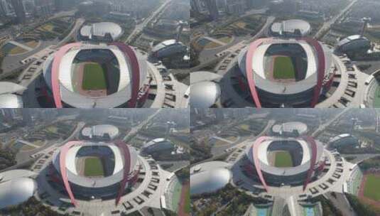 航拍江苏南京奥林匹克体育中心高清在线视频素材下载