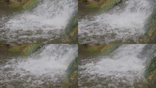 溪流升格慢镜头特写水的流动高清在线视频素材下载