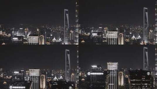 上海夜景延时航拍高清在线视频素材下载