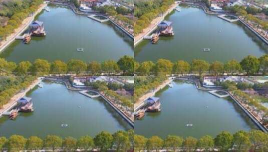 航拍上海浦东孙桥环东生态园高清在线视频素材下载