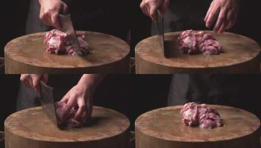 美食-剁肉高清在线视频素材下载