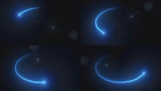 蓝色线条灯光粒子精灵描边动画飞舞叠加33高清在线视频素材下载
