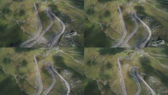 新疆独库公路自驾游航拍山路蜿蜒高清在线视频素材下载