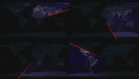 世界地图雷达扫描视频高清在线视频素材下载