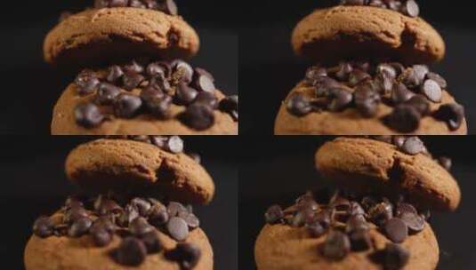 曲奇饼干甜品零食巧克力饼干高清在线视频素材下载