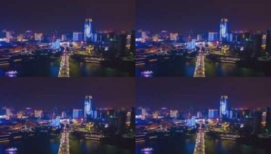 南宁朝阳广场延时航拍视频高清在线视频素材下载