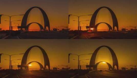 北京 新首钢大桥 日出 悬日高清在线视频素材下载