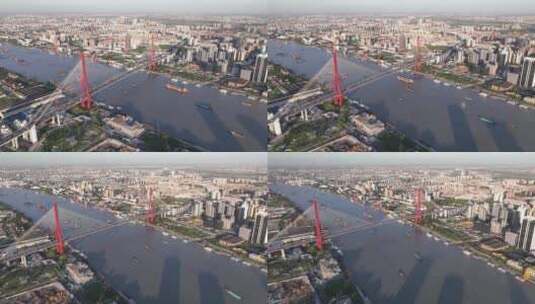 杨浦大桥环绕延时空镜高清在线视频素材下载