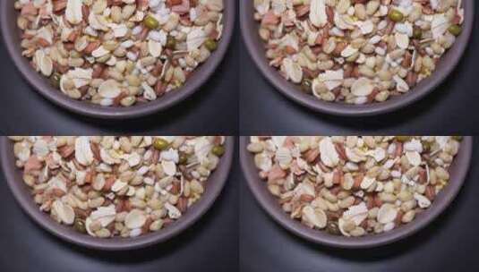 萝卜小米红米粥粗粮粥杂粮粥食材材料高清在线视频素材下载