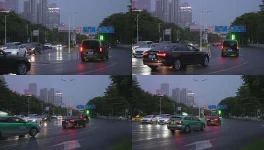 广州雨天街景高清在线视频素材下载