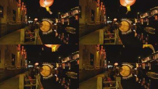 苏州七里山塘街夜景高清在线视频素材下载
