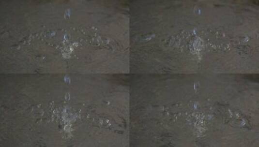 泉水流下 水花 水滴 水泡高清在线视频素材下载