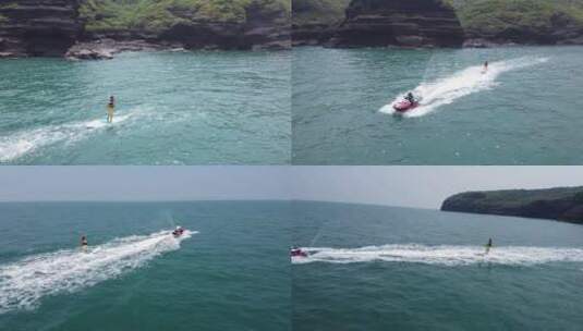 无人机拍游艇视频高清在线视频素材下载