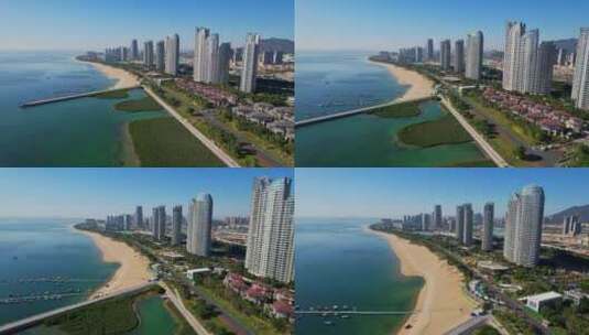 航拍厦门环东海域景观高清在线视频素材下载