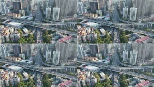 广州中山一立交桥交通车流高清在线视频素材下载