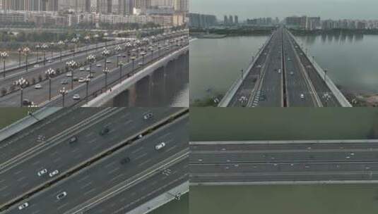 洛阳王城大桥航拍素材高清在线视频素材下载