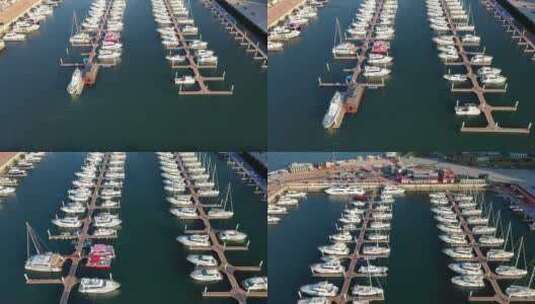 大连游艇码头空镜高清在线视频素材下载